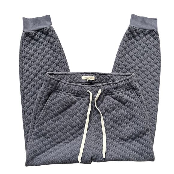 Madewell (Re)Sourced Quilted Hoodie & Jogger Set Sunfaded Indigo Size Small - Picture 10 of 12